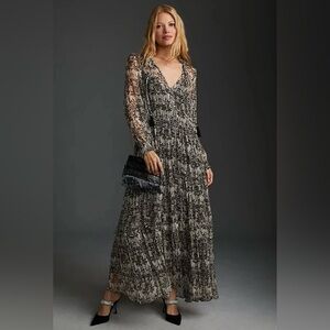 Anthropologie Marais Chiffon Maxi Dress